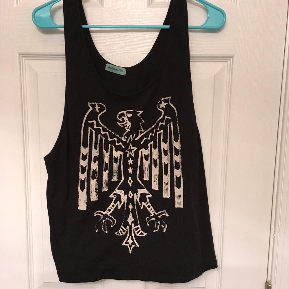 Black Tank Top with Bird